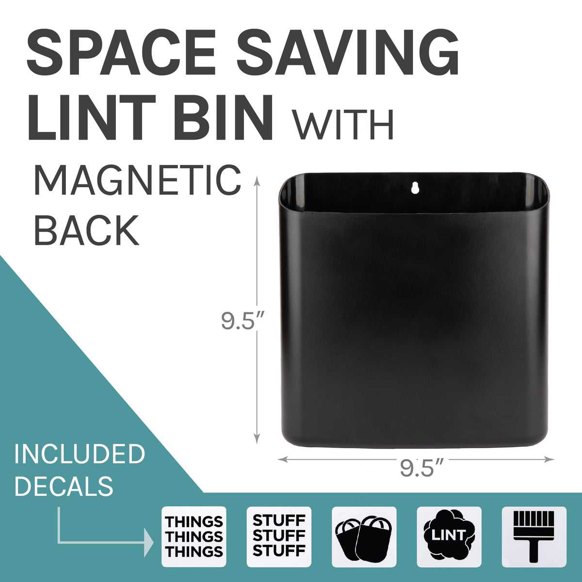 Large Magnetic Lint Bin (Black)