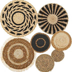 Woven Straw Wall Decor Round Living Room Ornament Wall Hanging