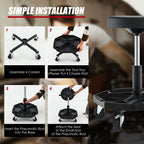330 LBS Capacity Pneumatic Rolling Mechanic Stool with Padded Seat