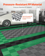 Interlocking Drainage Mat, 12 x 12 Modular Interlocking Cushion, 24 Pcs Splicing Drainage Mats, Non-Slip Gray PP Drainage Floor Tile and Shower Mat, for Garage, Garden, Kitchen & Outdoor