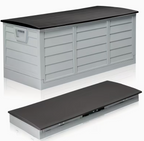75 Gallon Heavy-Duty Outdoor Deck Box – Waterproof Patio Storage Box with Hinged Lid, Lockable & Easy Assembly