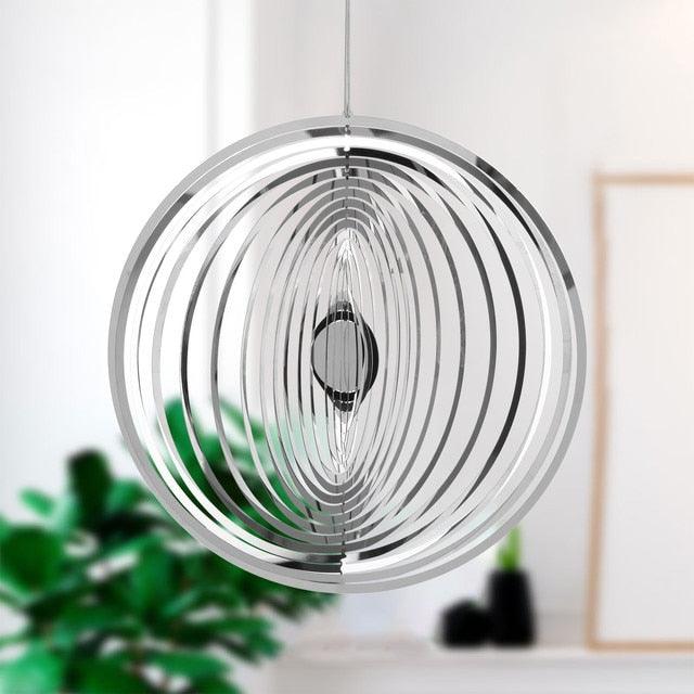 3D Drop-shaped Rotating Wind Spinner Outdoor Metal Sculptures Flowing Stainless Steel Wind Chimes Flowing-Light Effect Design Home Garden Decoration Outdoor Hanging Decor Gift Wind Spinners Mirrored Patio Wind Chime Yard Decor