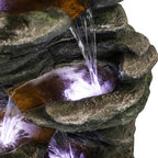 Resin Flagstone Outdoor Water Fountain with Moss 40 in