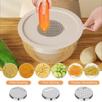 Stainless Steel Mixing Bowl with Lid, Thickened, Multi-functional: Beating, Grating, Stirring, Baking, Salad, Dough Making