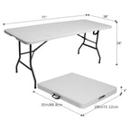 4ft/6ft Portable Plastic Folding Table – Indoor & Outdoor Dining