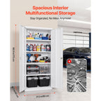 Metal Storage Cabinet 68.9 in Lockable Garage Cabinet with 4 Adjustable Shelves