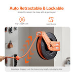 Retractable Air Hose Reel 3/8IN x 100FT Rubber Air Hose Max 300PSI with 5FT Lead
