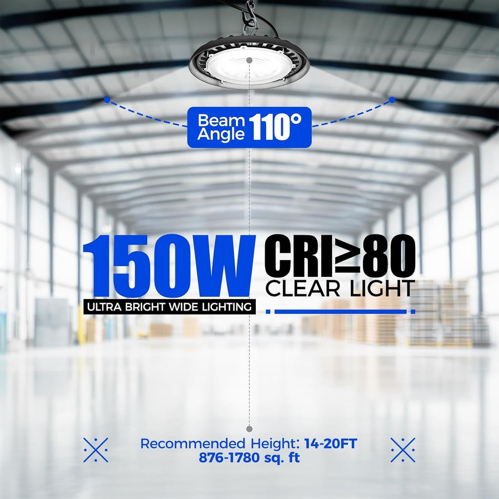 LED High Bay Light 150W 21000LM LED Shop Lights 5000K