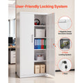 Metal Storage Cabinet 68.9 in Lockable Garage Cabinet with 4 Adjustable Shelves