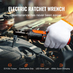 3/8" Cordless Electric Ratchet Wrench Set 12V Tool Kit