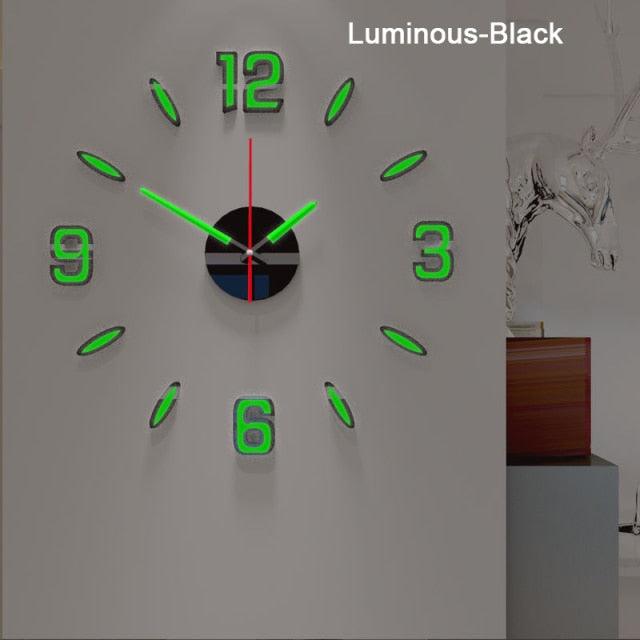 Luminous Clock Home Simplicity Silent Fashion Wall Clock Analog Timekeeper for Home Living Room Bedroom Office Battery-Powered Modern House Decoration Silent Clock Decor with Number Sticker  Living Room Creative Wall Stickers Bedroom Wall Clock