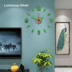Luminous Clock Home Simplicity Silent Fashion Wall Clock Analog Timekeeper for Home Living Room Bedroom Office Battery-Powered Modern House Decoration Silent Clock Decor with Number Sticker  Living Room Creative Wall Stickers Bedroom Wall Clock