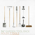 Wall-Mounted Garden Tool Rack - Garage